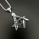 Hot sale new Free mason Masonic AG titanium steel necklace with rainstone HIPHOP pendant fashion jewelry best friends Promotion