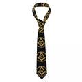 Custom Fashion Gold Square Compass Masonic Freemason Ties for Office Mens Freemasonry Mason Neckties