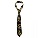 Custom Fashion Gold Square Compass Masonic Freemason Ties for Office Mens Freemasonry Mason Neckties