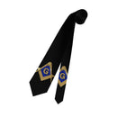 Custom Fashion Gold Square Compass Masonic Freemason Ties for Office Mens Freemasonry Mason Neckties