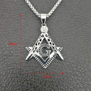 Hot sale new Free mason Masonic AG titanium steel necklace with rainstone HIPHOP pendant fashion jewelry best friends Promotion