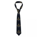 Custom Fashion Gold Square Compass Masonic Freemason Ties for Office Mens Freemasonry Mason Neckties