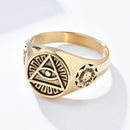 Ancient Egyptian Retro Old Horus Eye Titanium Steel Ring Rings Men's High Quality Personalized Accessories