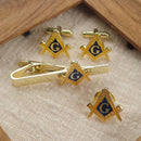 Masonic Compasses Freemason Mason Pin Cuff links Tie Clip Set Retro Bronze Brooch Men's Formal Suit Accessories Gift