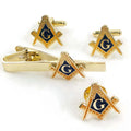 Masonic Compasses Freemason Mason Pin Cuff links Tie Clip Set Retro Bronze Brooch Men's Formal Suit Accessories Gift
