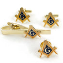 Masonic Compasses Freemason Mason Pin Cuff links Tie Clip Set Retro Bronze Brooch Men's Formal Suit Accessories Gift