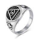 Ancient Egyptian Retro Old Horus Eye Titanium Steel Ring Rings Men's High Quality Personalized Accessories