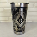 Copo Térmico 473ml Personalizado Maçonaria Gravação Laser 360 Graus Com Abridor